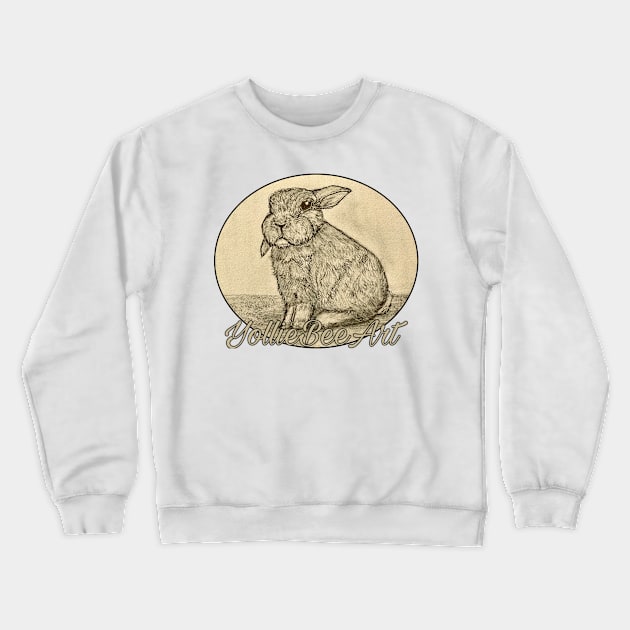 Grumpy Bunny - Limited Release : YollieBeeArt Crewneck Sweatshirt by YollieBeeArt